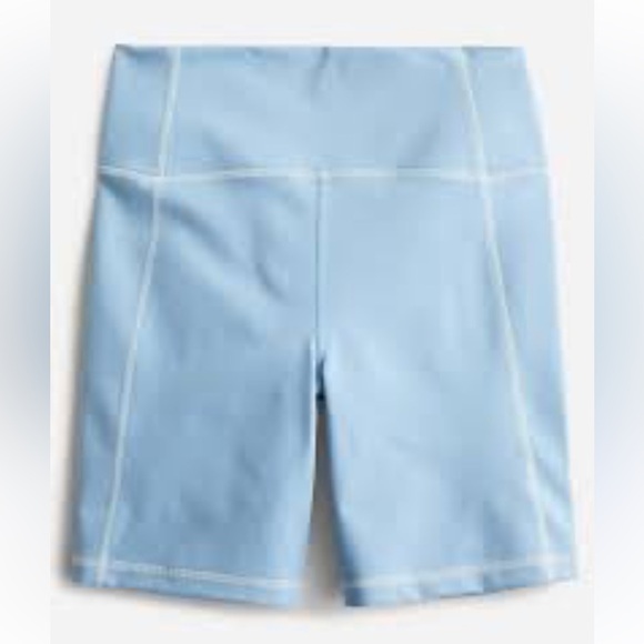 NWOT JCREW Blue CloudStretch high-rise BIKE short sz L - Picture 2 of 6